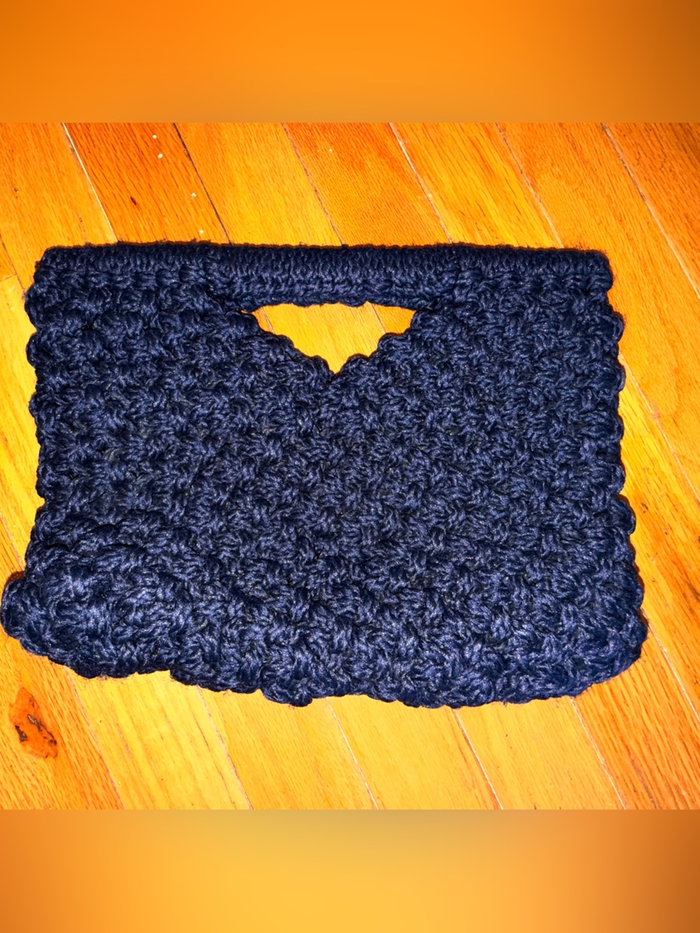 Vintage Handmade Navy Crochet Women's Handbag